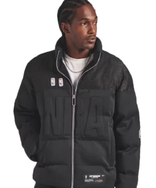 NBA League Standard Black Puffer Jacket