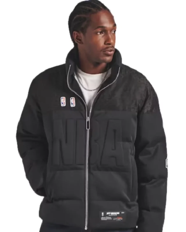 NBA League Standard Black Puffer Jacket