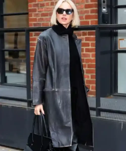 Naomi Watts NYC Leather Coat
