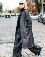Naomi Watts NYC Leather Coat sale