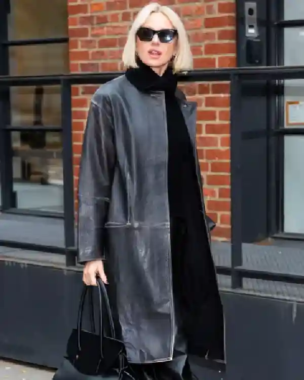 Naomi Watts NYC Leather Coat