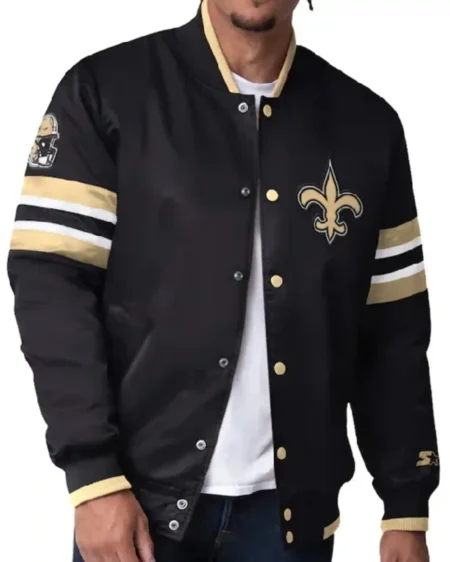 New Orleans Saints Satin Varsity Jacket