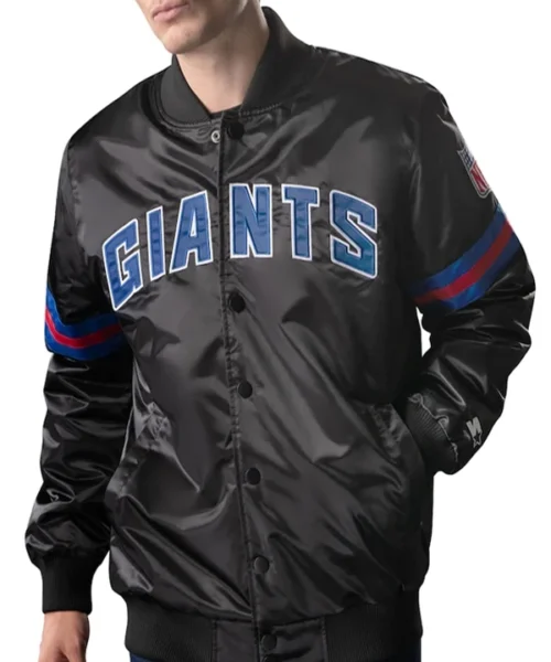 New York Giants Starter Black Varsity Jacket