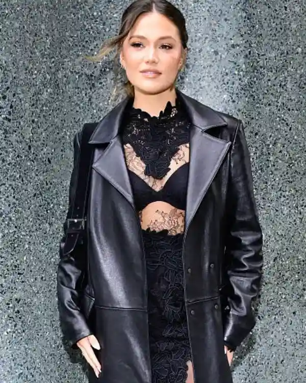 Olivia Holt New York City 2025 Leather Trench Coat