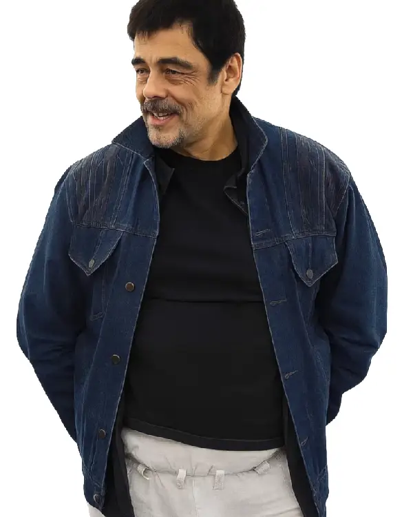 One Battle After Another Benicio Del Toro Denim Jacket