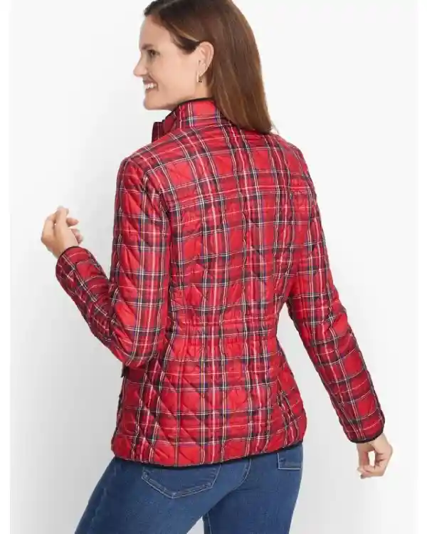 Order Christmas Quilted Plaid Jacket Men & Women Sale  Back
