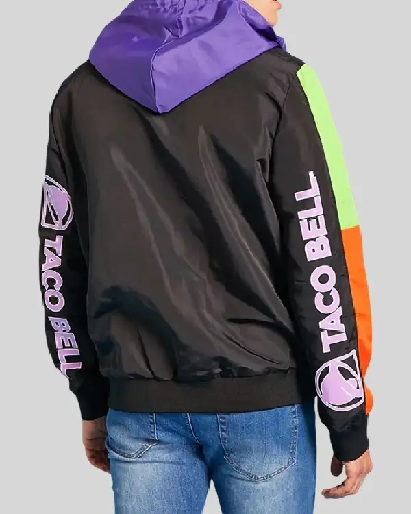 Order Forever 21 x Taco Bell Half Zip Windbreaker Black Jacket Sale Back