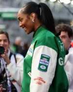 Order Recreation – A’ja Wilson Gatorade Green & White Varsity Jacket Sale Site post