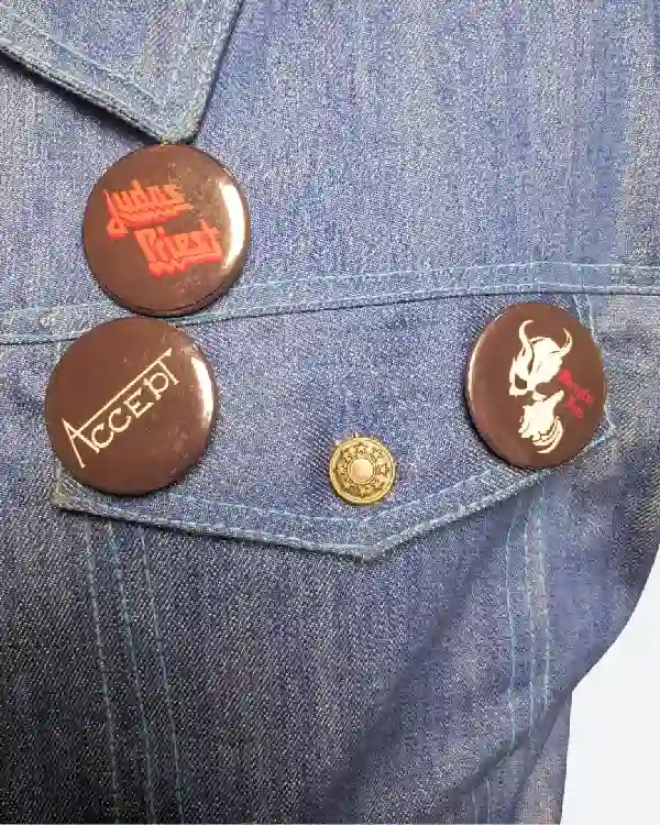Order Rock 80s Metal & Upside-Down Style with the Joe Keery Dio Denim Vest Sale Button