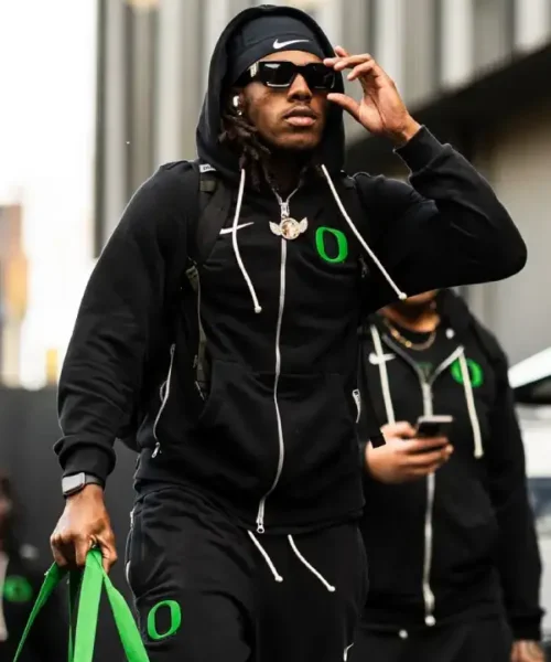 Oregon Ducks Nike Black Sideline Zip-Up Hoodie