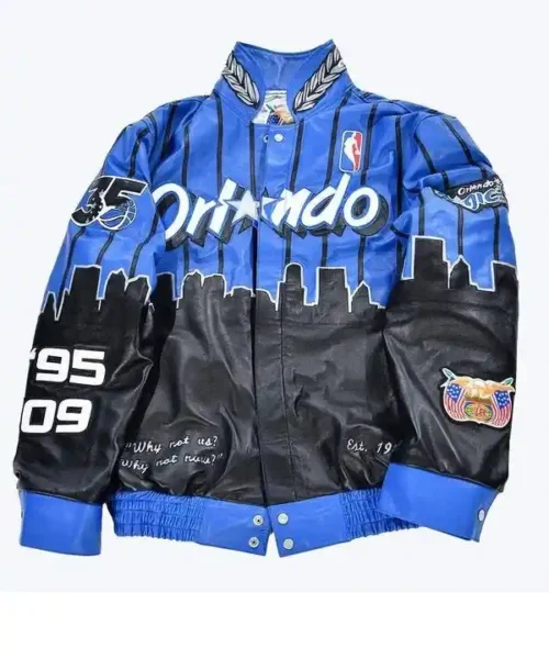 Orlando Magic Blue And Black Leather Jacket