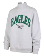 Philadelphia Eagles ’47 Women’s Vantage Mock Neck Pullover Sweatshirt – Heather Gray