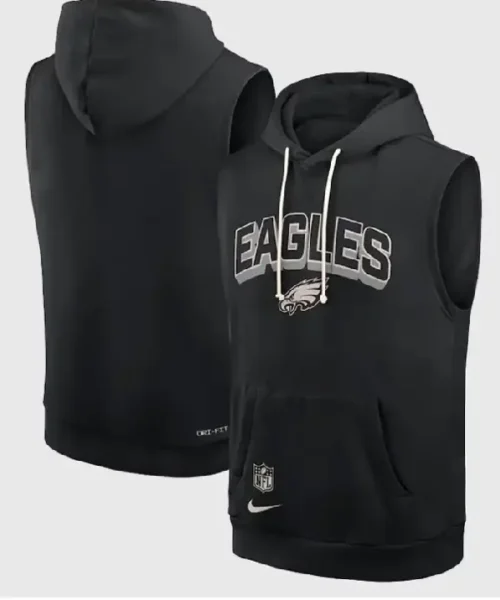 Philadelphia Eagles Sleeveless Black Hoodie