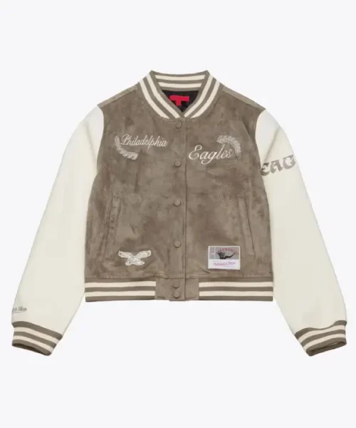 Philadelphia Eagles Tan-Cream Varsity Jacket