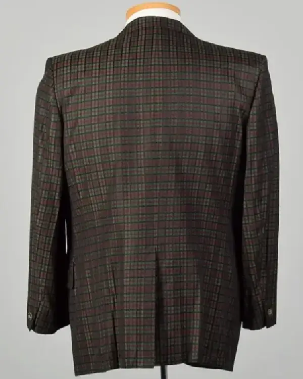Plaid Christmas Blazer back