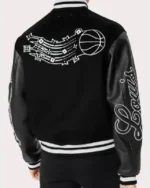 Pro Basketball Louis Vuitton Black Letterman Varsity Jacket for Men and Women