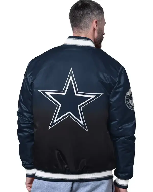 Recreated - Dallas Cowboys Starter Navy Pass Rush Varsity Full-Snap Jacket