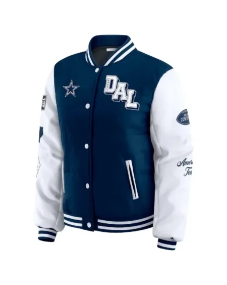 Recreation – Women’s Dallas Cowboys WEAR by Erin Andrews Navy Varsity Full-Snap