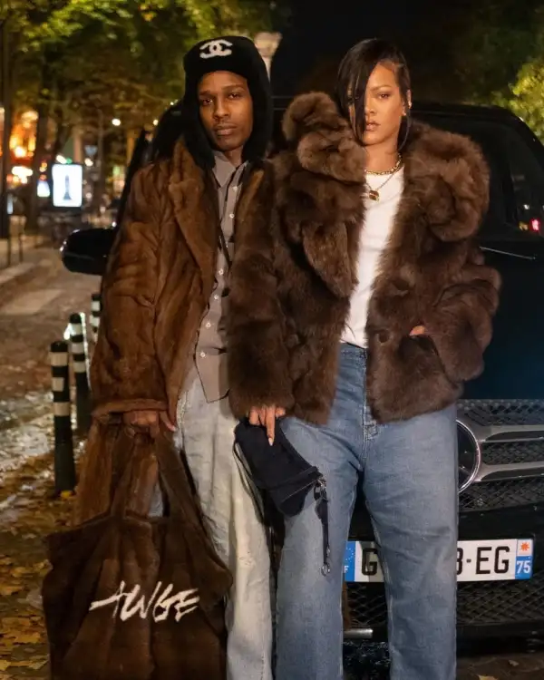 Rihanna and A$AP Rocky Fur Coat