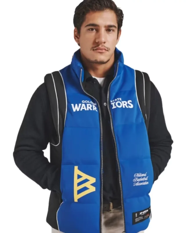 Royal Golden State Warriors Royal Team Puffer Vest
