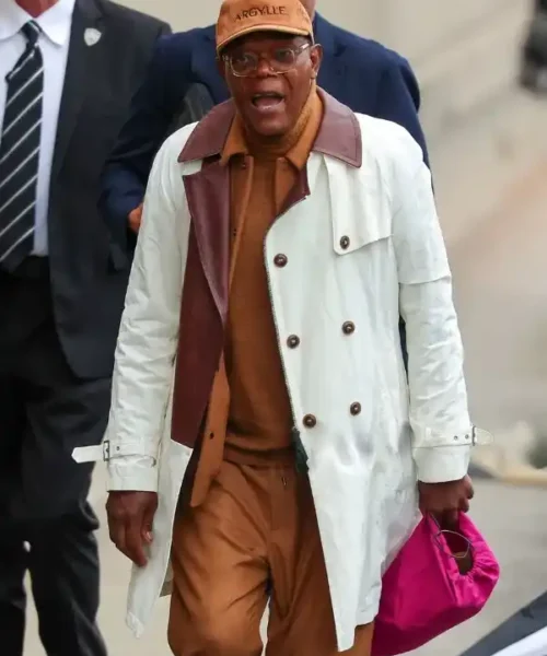 Samuel L. Jackson Los Angeles 2025 Contrasting Collar Coat