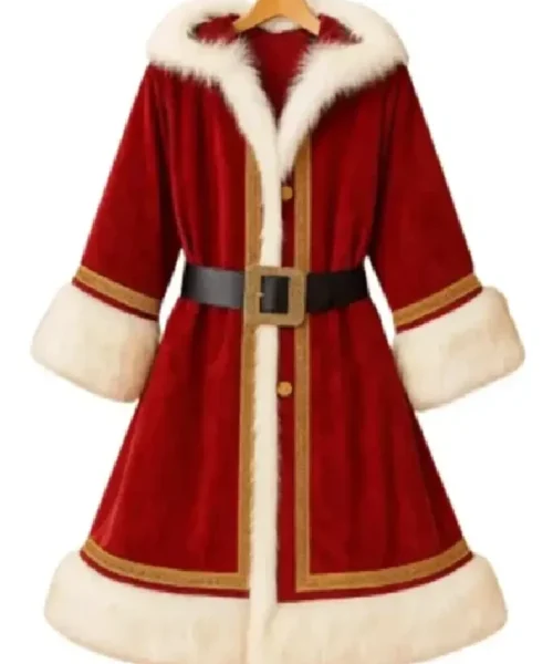 Santa Red Velvet Hooded Coat