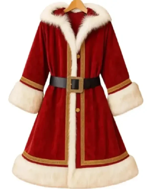 Santa Red Velvet Hooded Coat