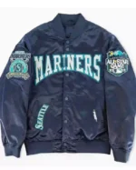 Seattle Mariners Crest Blue Satin Jacket