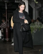 Selena Gomez Long Black Coat sale