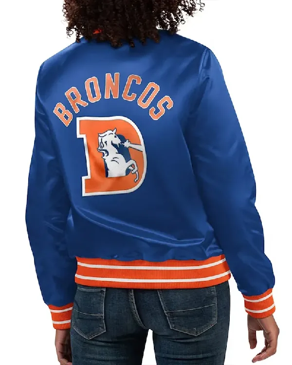 Shop Denver Broncos Full Count Blue Satin Jacket Sale