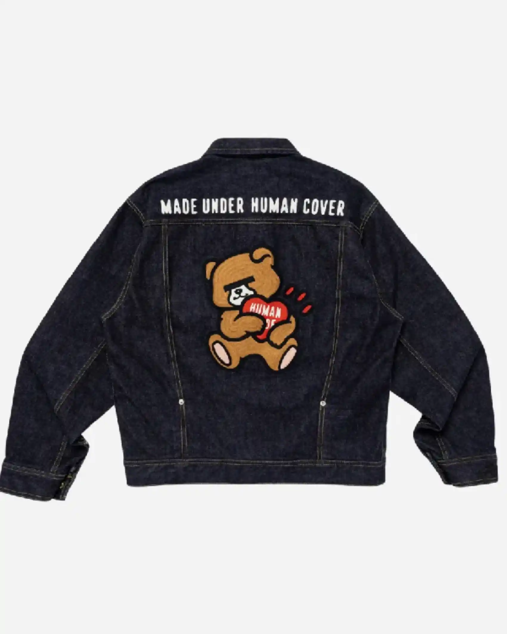 Shop Human Made Undercover Blue Denim Jacket – For Sale Back