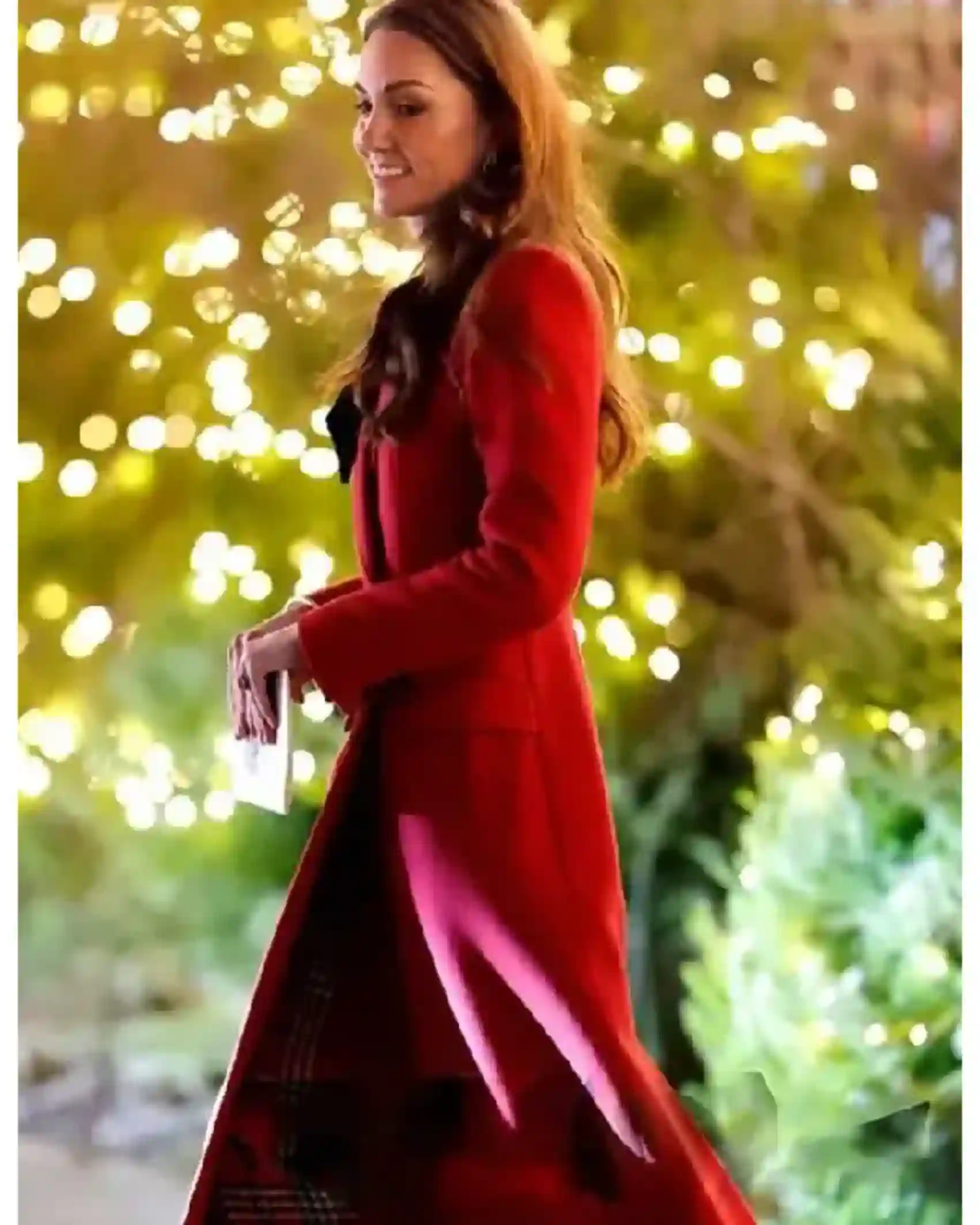 Shop Kate Middleton Christmas Carol Service Red Wool Coat For Sale Site post