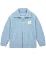 Shop Major League Baseball 2025 New York Yankees Sherpa Jacket Sale Blue