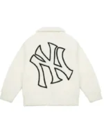 Shop Major League Baseball 2025 New York Yankees Sherpa Jacket Sale White Back
