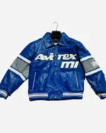 Shop Men’s Avirex New Edition Detroit USA Cowhide Leather Varsity Jacket Sale