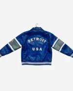 Shop Men’s Avirex New Edition Detroit USA Cowhide Leather Varsity Jacket Sale Back