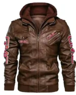 Shop Mens GMC Leather Jacket with Hood Sale Brown