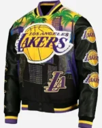 Shop Men’s Los Angeles Lakers Pro Standard Remix Black Varsity Full-Zip Jacket Sale