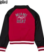 Shop Miami Heat Throwback Red_Black Full-Snap Nylon Jacket Sale Style 01