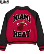 Shop Miami Heat Throwback Red_Black Full-Snap Nylon Jacket Sale Style 02 Back