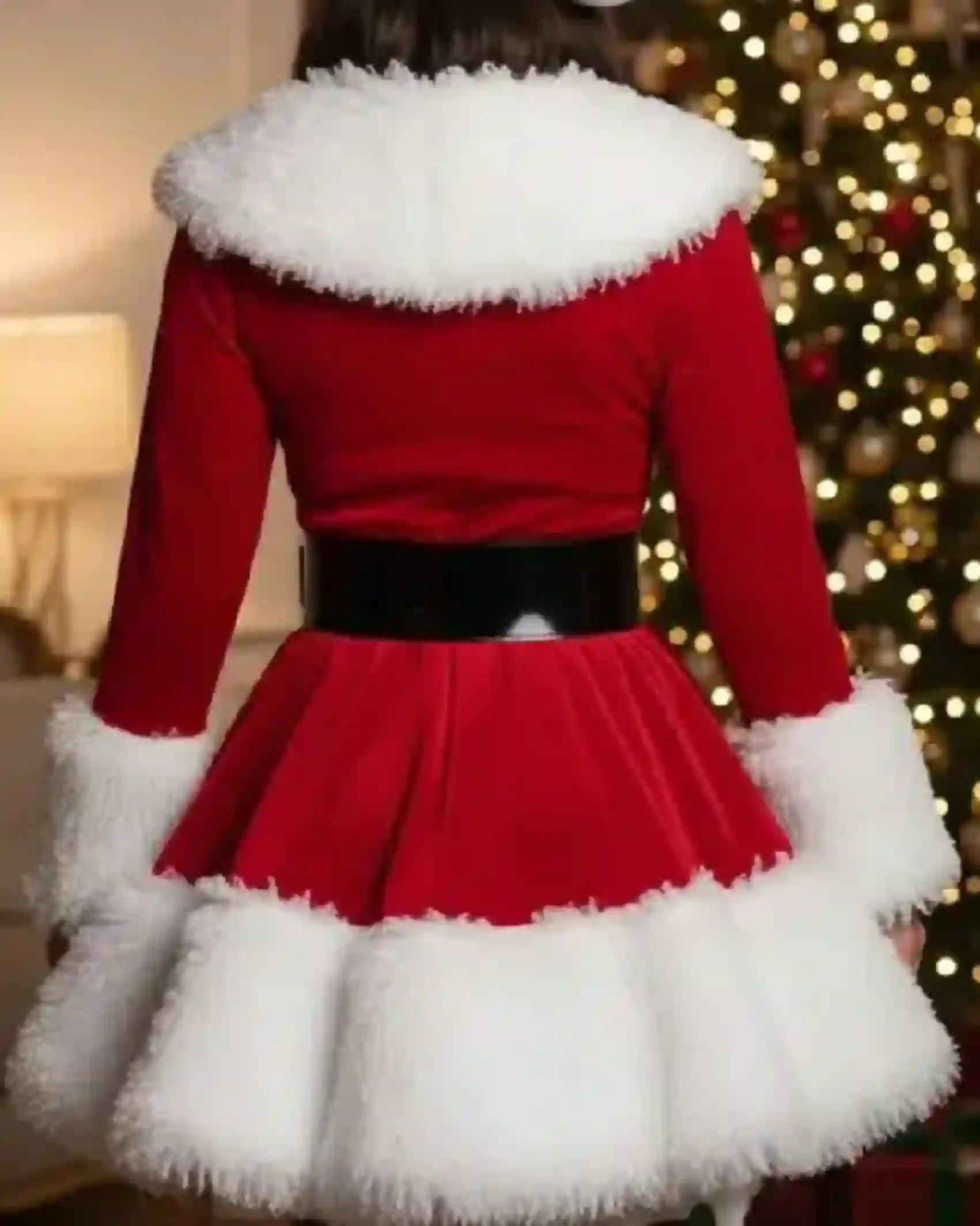 Shop Miss Santa Red Velvet Cosplay Costume Coat for Christmas