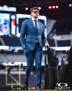 Shop Patrick Mahomes Super Bowl Lix Blue Plaid Suit Sale
