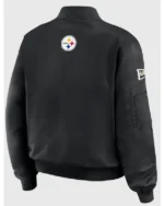 Shop Pittsburgh Steelers WEAR by Erin Andrews Black Patch Full-Zip Bomber Jacket Sale