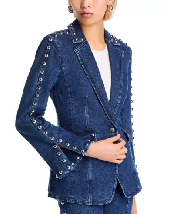 Shop Real Housewives of Orange County S19 Jennifer Pedranti Studded Denim Blazer on Sale