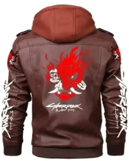 Shop Samurai 2077 Cyberpunk Dark Brown Hooded Leather