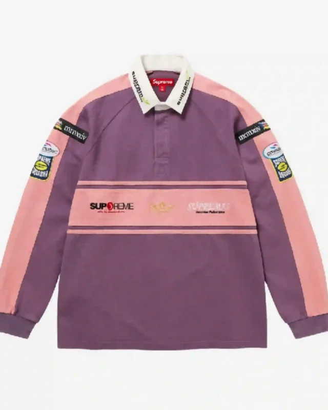 Shop Supreme Chest Stripe Rugby Jacket Purple Sale