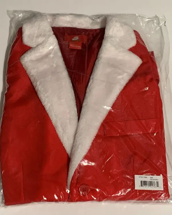 Shop Ugly Christmas Blazer Sport Coat Jacket Santa Suit Faux Fur Collar Red White Sale