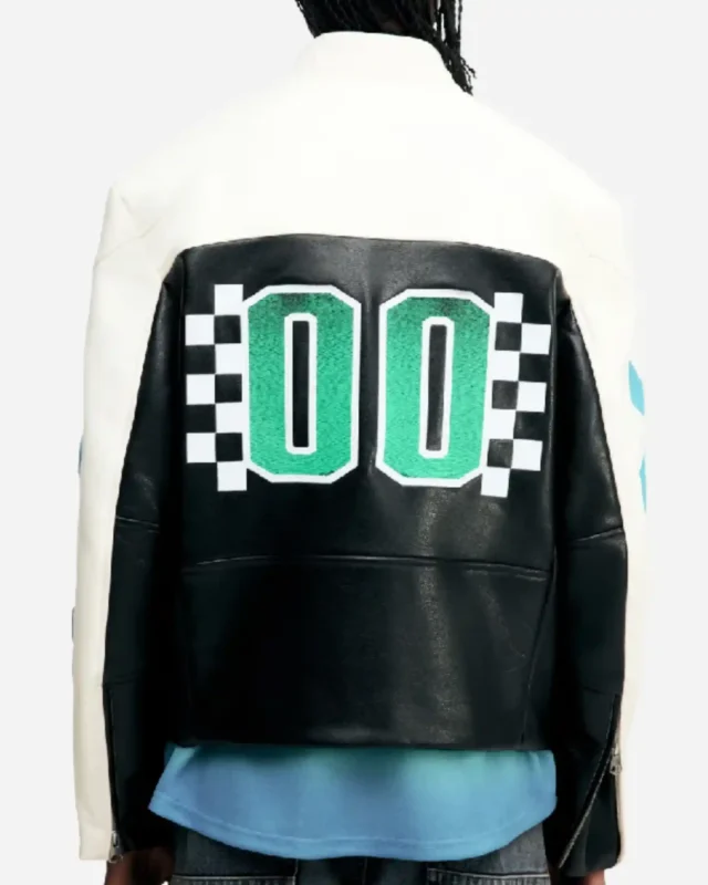 Shop Unisex H&M Regular-Fit Racer Black And White Jacket For Sale Back