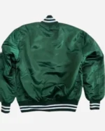 Shop Unisex Jet Life Apparel Home Plate Satin Jacket – Red, Green & Navy Blue Sale Green Back