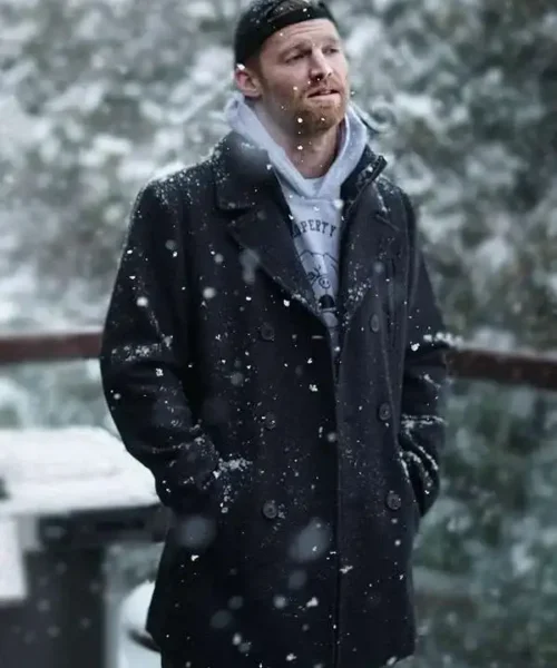 Shoresy S01 Jared Keeso Black Wool Coat